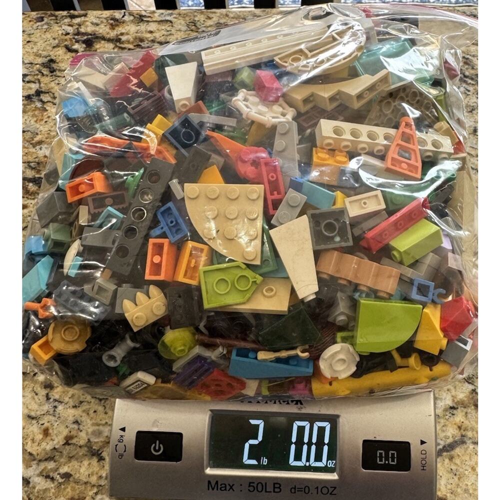 2 TWO POUNDS MIXED LOT OF CLEAN LEGO PIECES from Sets